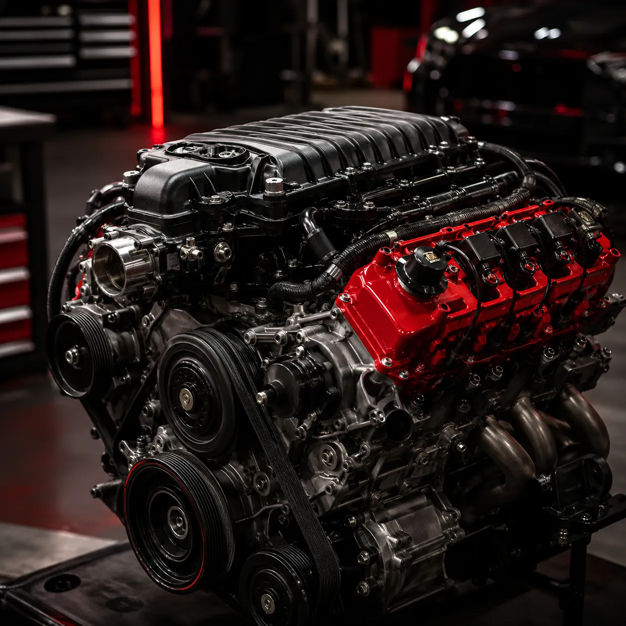 Engine repair work at NexGen Auto in Irving, TX